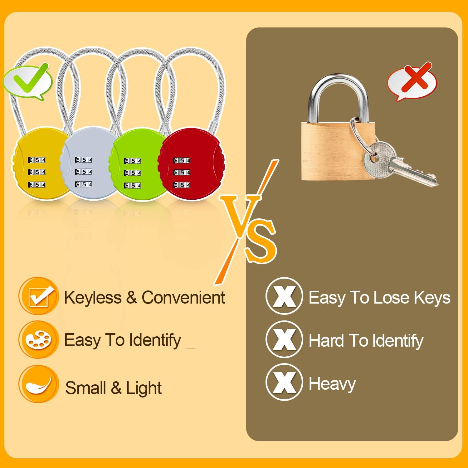 4 Pack Combination Padlock 3 Digit Luggage Lock Suitcase Lock, Outdoor Combination Lock Waterproof Small Lock for School, Gym Locker, Travel Bag Multicolor