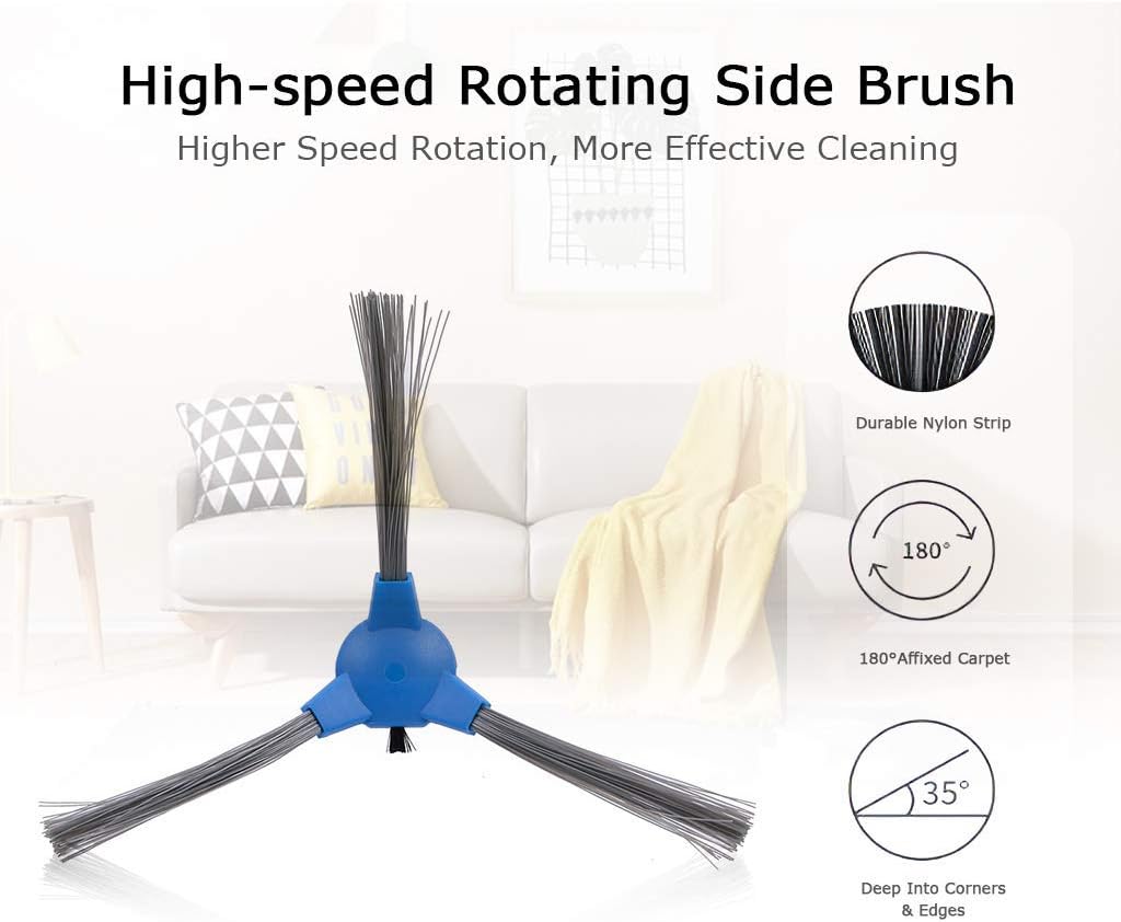 Side Brush Replacement for Eufy RoboVac 11S, RoboVac 12,RoboVac 15C, RoboVac 30, RoboVac 30C, RoboVac 35C Vacuum, 6Pack
