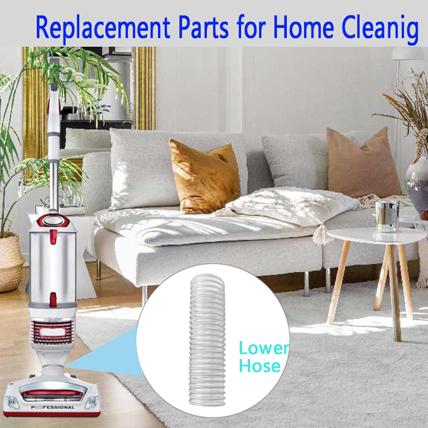 Replacement Lower Nozzle Hose for Shark Rotator NV752 NV751 NV340 NV400 NV501 NV502 NV552 NV650 UV795 Vacuum Cleaner Floor Lower Nozzle Hose Replacements Parts 7" x 1.32" 2PCS