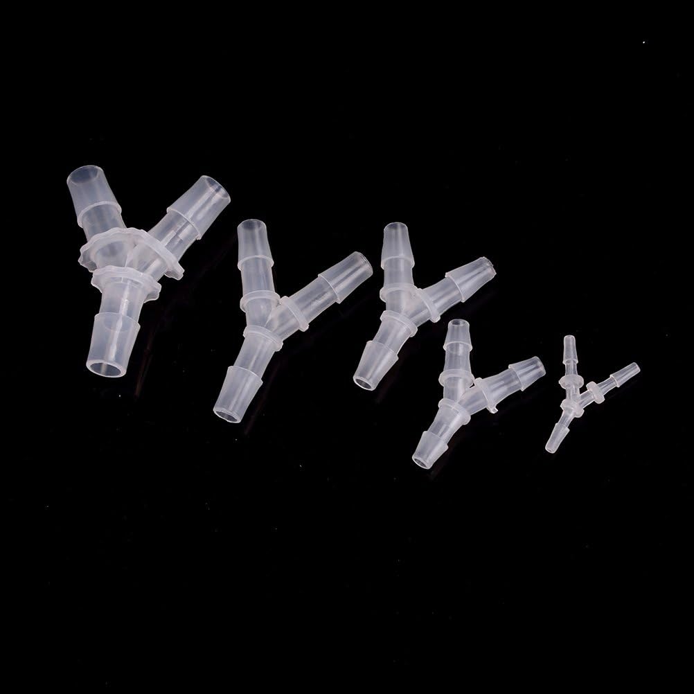 Plastic Barb Equal Y Tee 1/2" hose ID Polypropylene pipe connectors Plastic Joint Splicer Mender Adapter Union Boat Water Air Aquarium O2 Fuel pack of 5