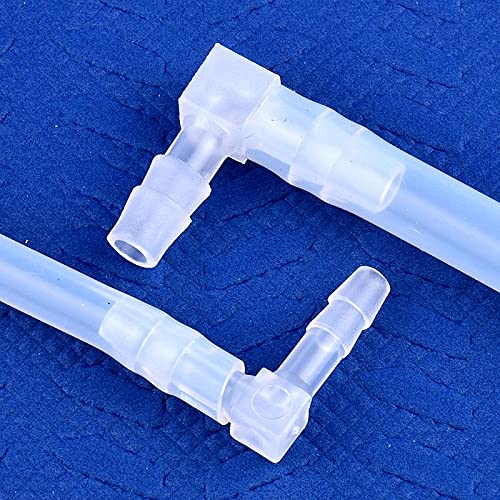 Plastic 1/4” Hose ID 90 Degree Elbow Barb Fitting, 6 Pcs Equal Barbed Joint Splicer Mender Adapter Union Adapter for Boat Aquarium