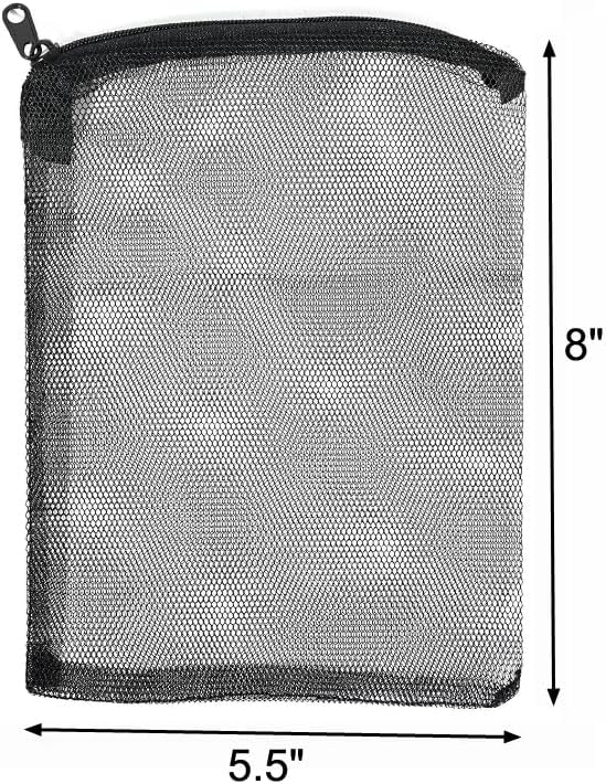 10pcs Aquarium Filter Media Bags, Fish Tank Coarse Mesh Bags with Plastic Zipper for Activated Carbon 5.5" x 8"