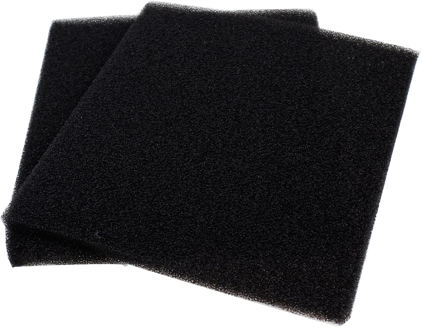 2 Pack Aquarium Bio Sponge Filter Media Pad Cut-to-Size Open Cell Foam Sheet for Fish Tank Sump 9" x 9" x 0.5" Black