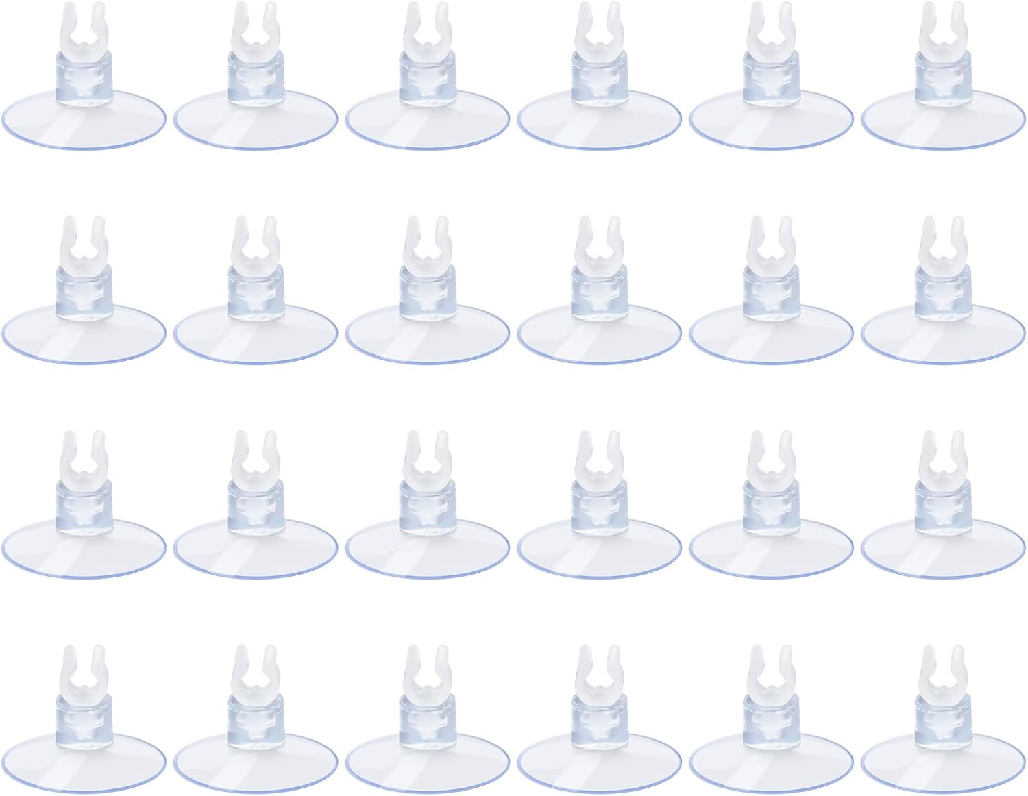 Aquarium Suction Cups, for Fish Tank Airline Tubing, with Clips 3/16" air Hose Holder, 24pcs Clear