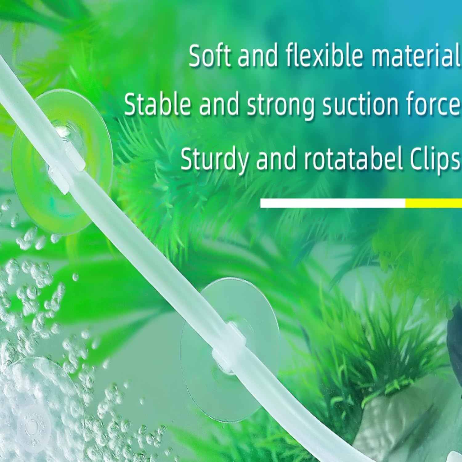 Aquarium Suction Cups, for Fish Tank Airline Tubing, with Clips 3/16" air Hose Holder, 24pcs Clear