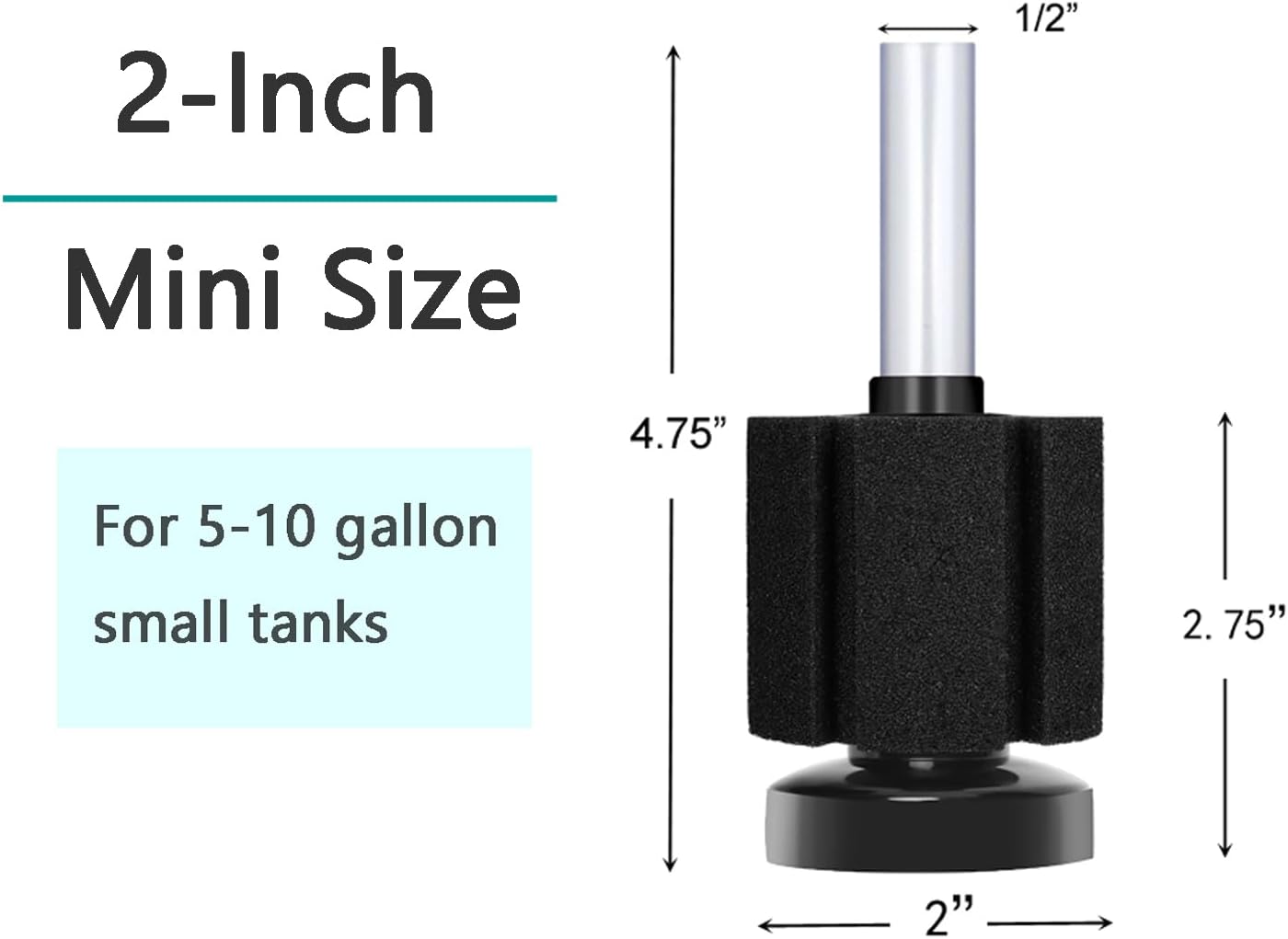 Aquarium Bio Sponge Filter Breeding Fry Betta Shrimp Nano Fish Tank Small up to 10Gal