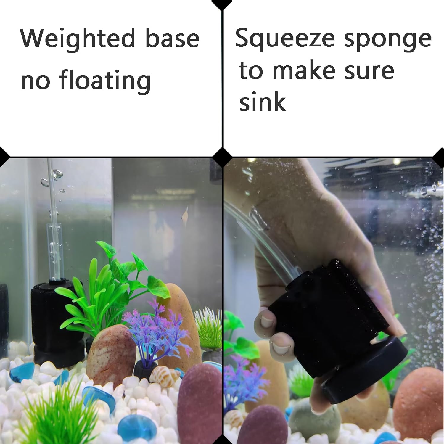 Aquarium Bio Sponge Filter Breeding Fry Betta Shrimp Nano Fish Tank Small up to 10Gal