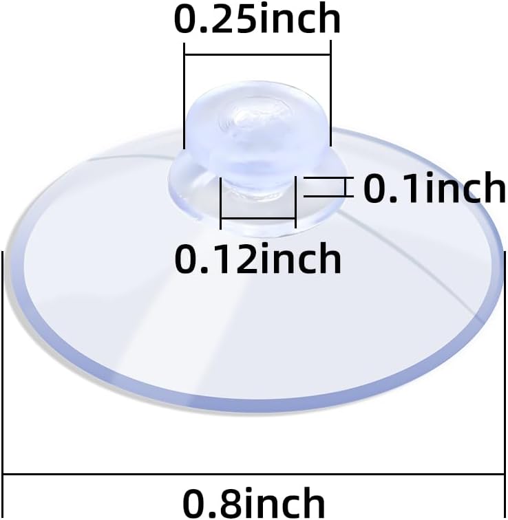 20 Packs Suction Cups 0.8 Inch Clear Sucker Pads Without Hook for Glass Home Organization Decoration