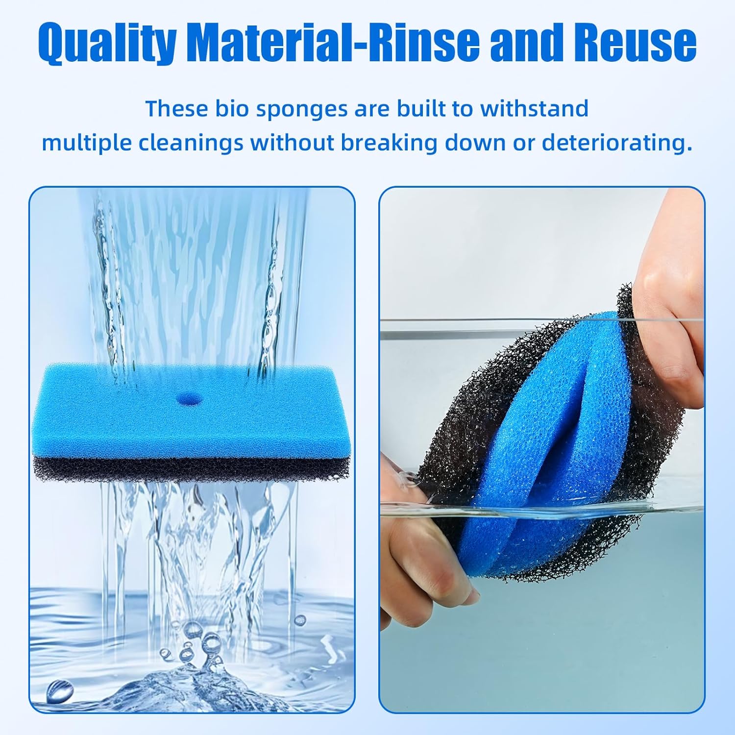 Replacement Pond Filter Pads Compatible with TotalPond 52231 and 52229 Pond Filter Box Sponge Filter Media Pad for Outdoor Koi Fish 2pcs