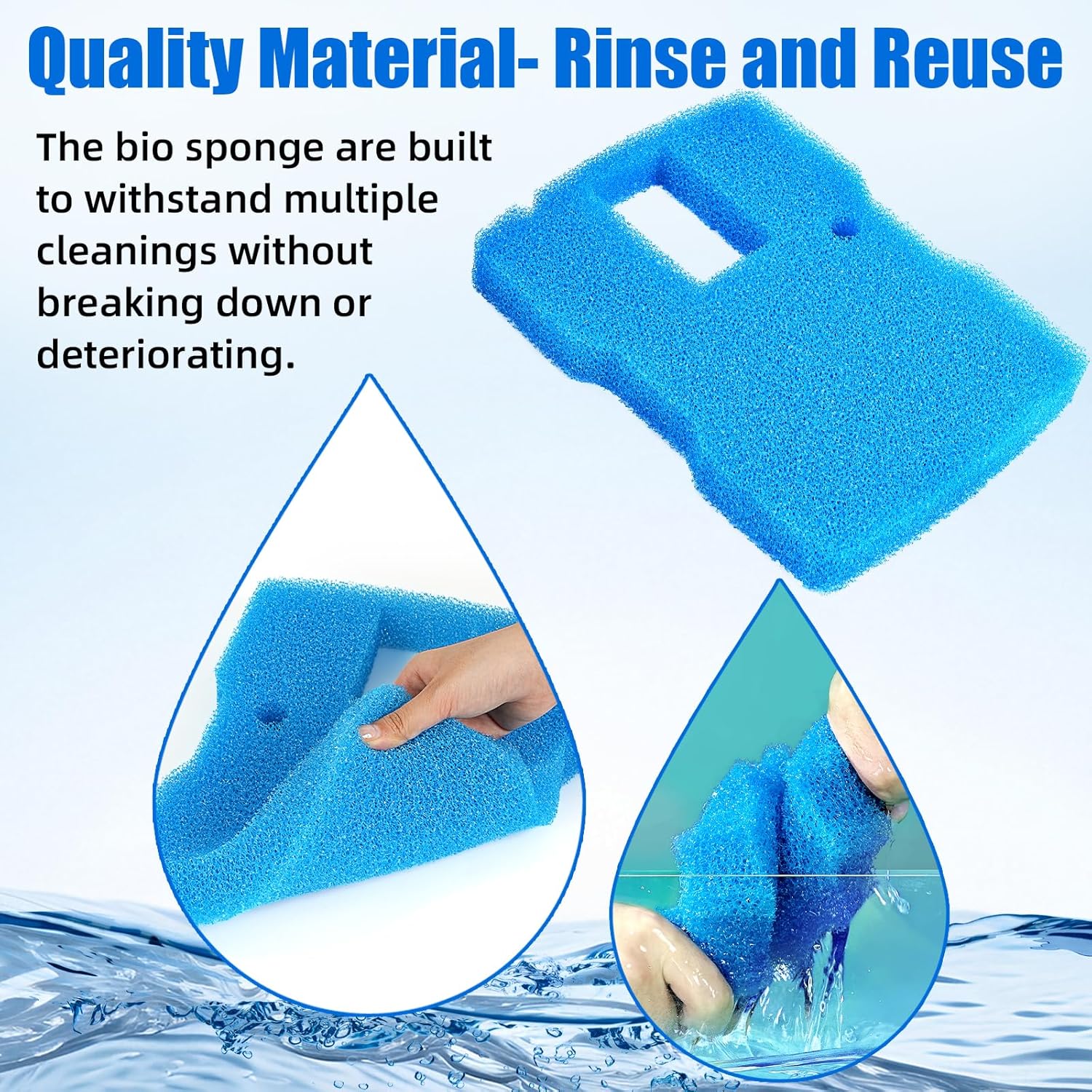 Replacement Sponge Filter Pad Compatible with VIVOHOME 530/660 GPH or CUF-6000 Pond Filter Pump Fountain 1pcs