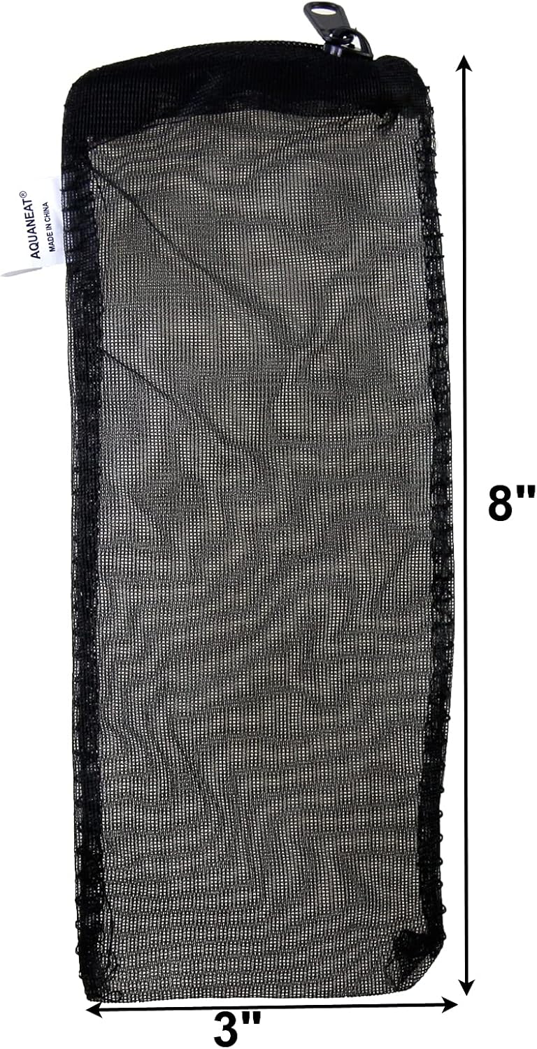 10pcs Aquarium Filter Media Bags, Fish Tank Fine Mesh Bags, 3”x4”/3”x8”/5.5”x8” with Plastic Zipper for Activated Carbon 3” x 8”