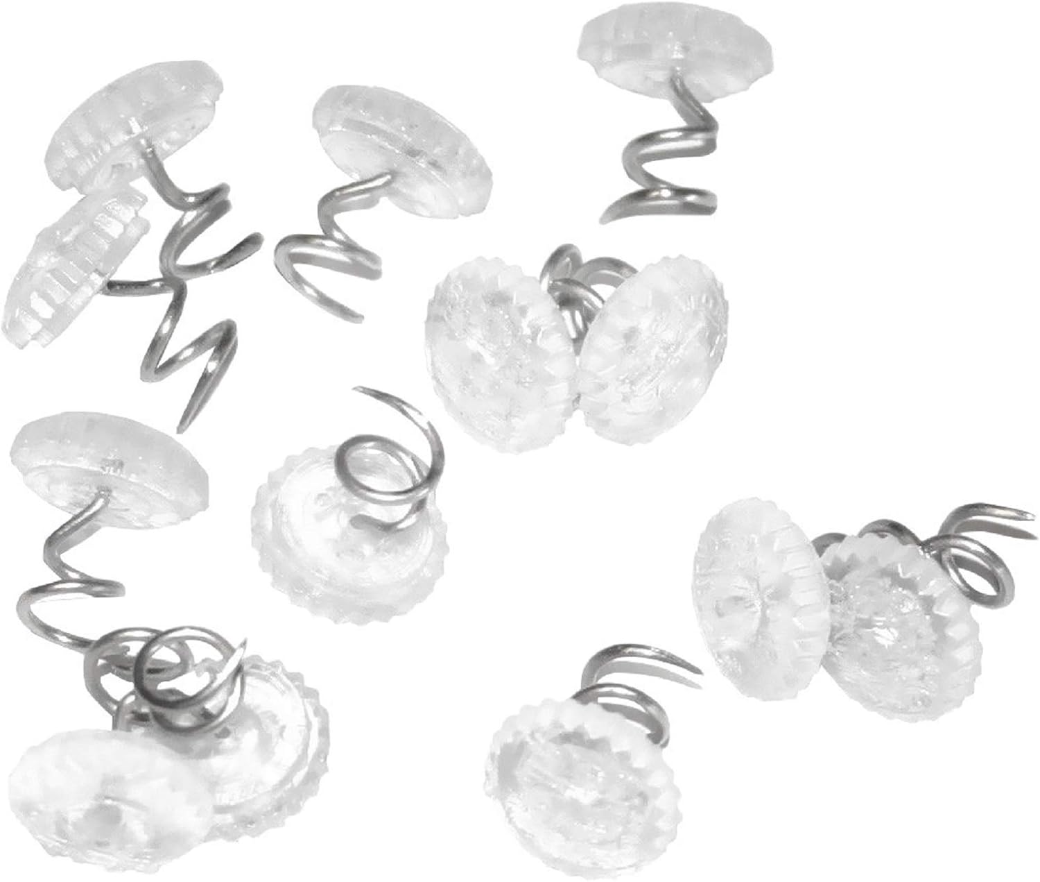 60 Pcs Upholstery Tacks Headliner Pins Clear Heads Twist Pins for Slipcovers and Bedskirts, 0.5 Inches Bed Skirt Pins