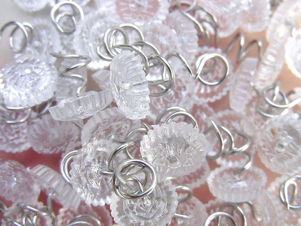 60 Pcs Upholstery Tacks Headliner Pins Clear Heads Twist Pins for Slipcovers and Bedskirts, 0.5 Inches Bed Skirt Pins
