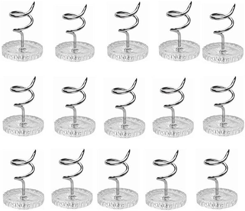 60 Pcs Upholstery Tacks Headliner Pins Clear Heads Twist Pins for Slipcovers and Bedskirts, 0.5 Inches Bed Skirt Pins