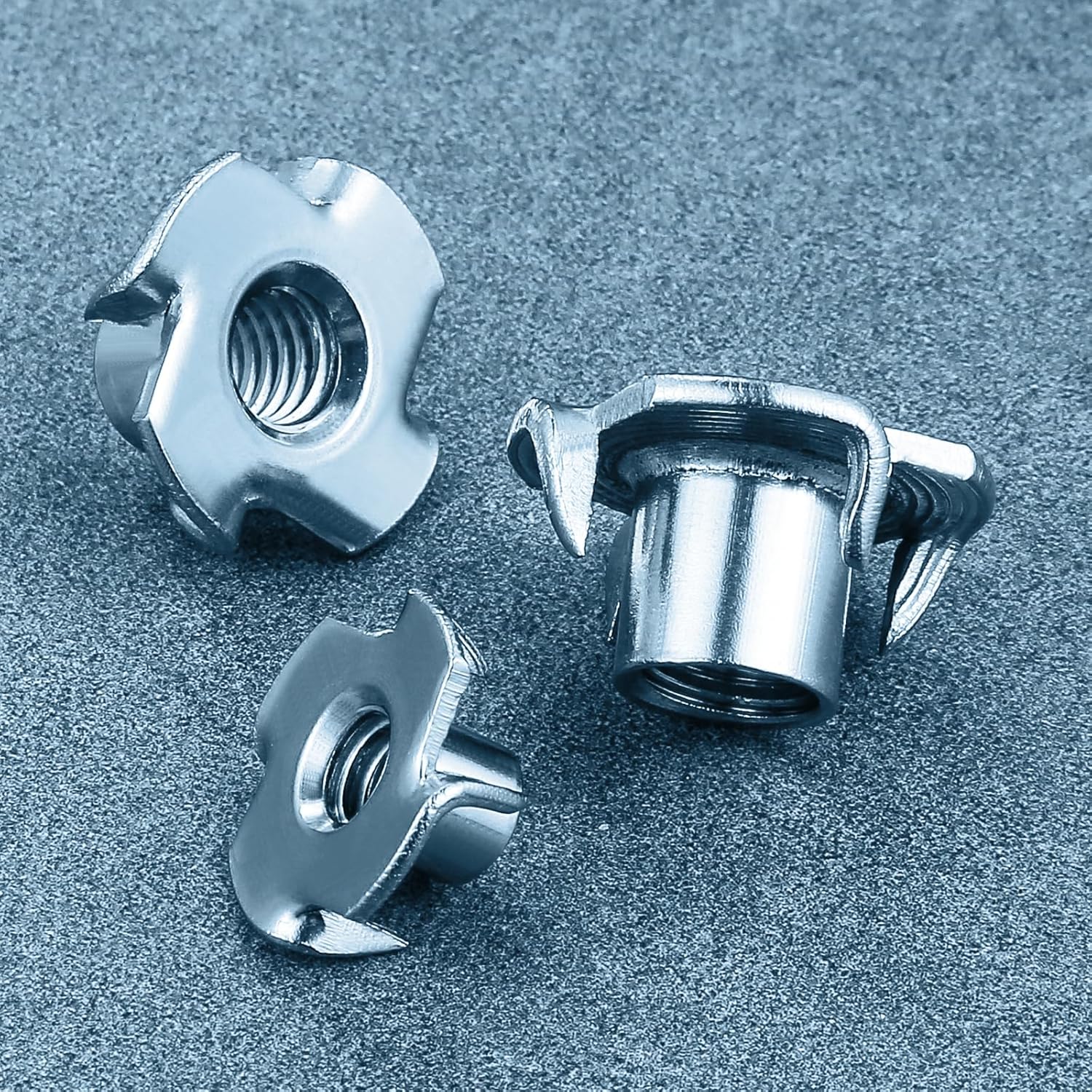 T-Nuts 1/4 * 20 100 pcs , zinc Plated Steel, for Wood, Climbing Holds and cabinets