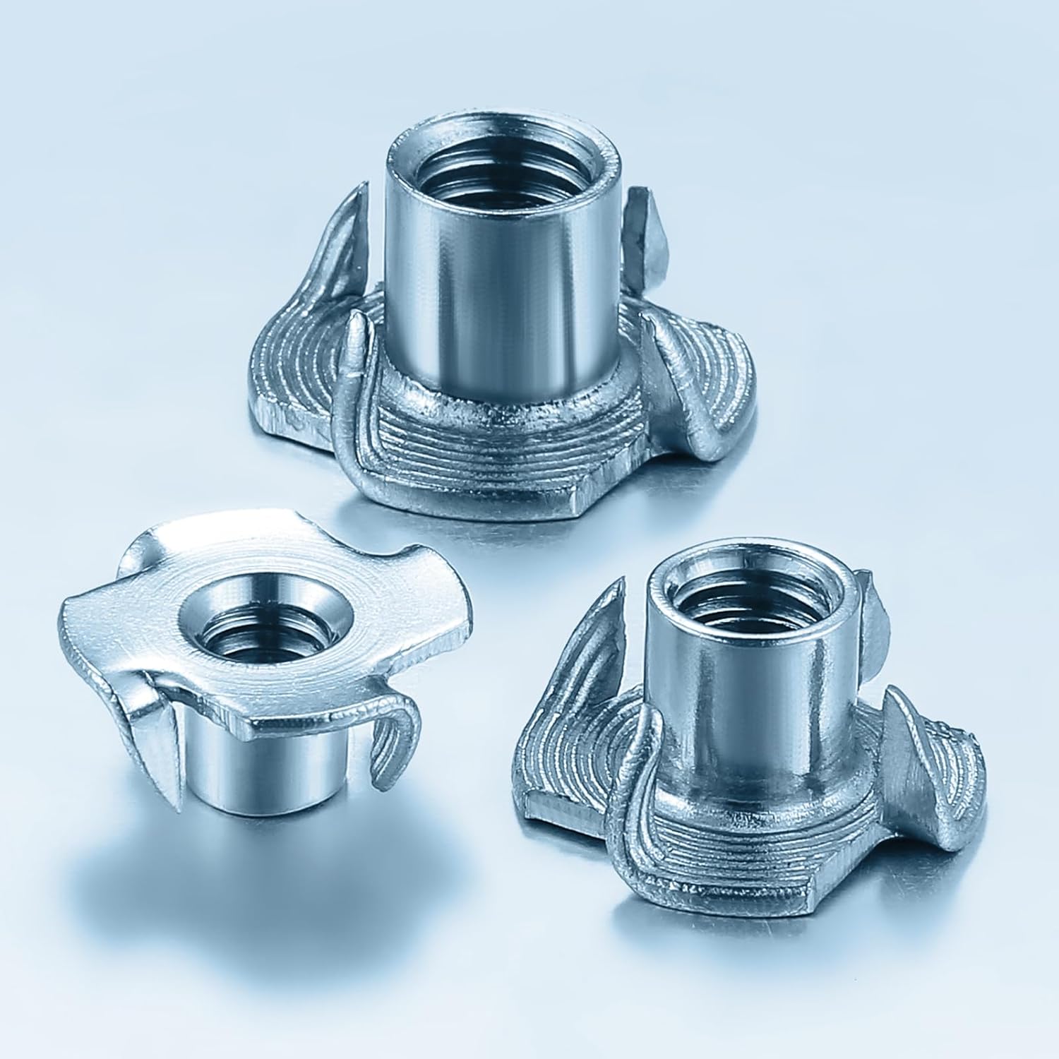 T-Nuts 1/4 * 20 100 pcs , zinc Plated Steel, for Wood, Climbing Holds and cabinets