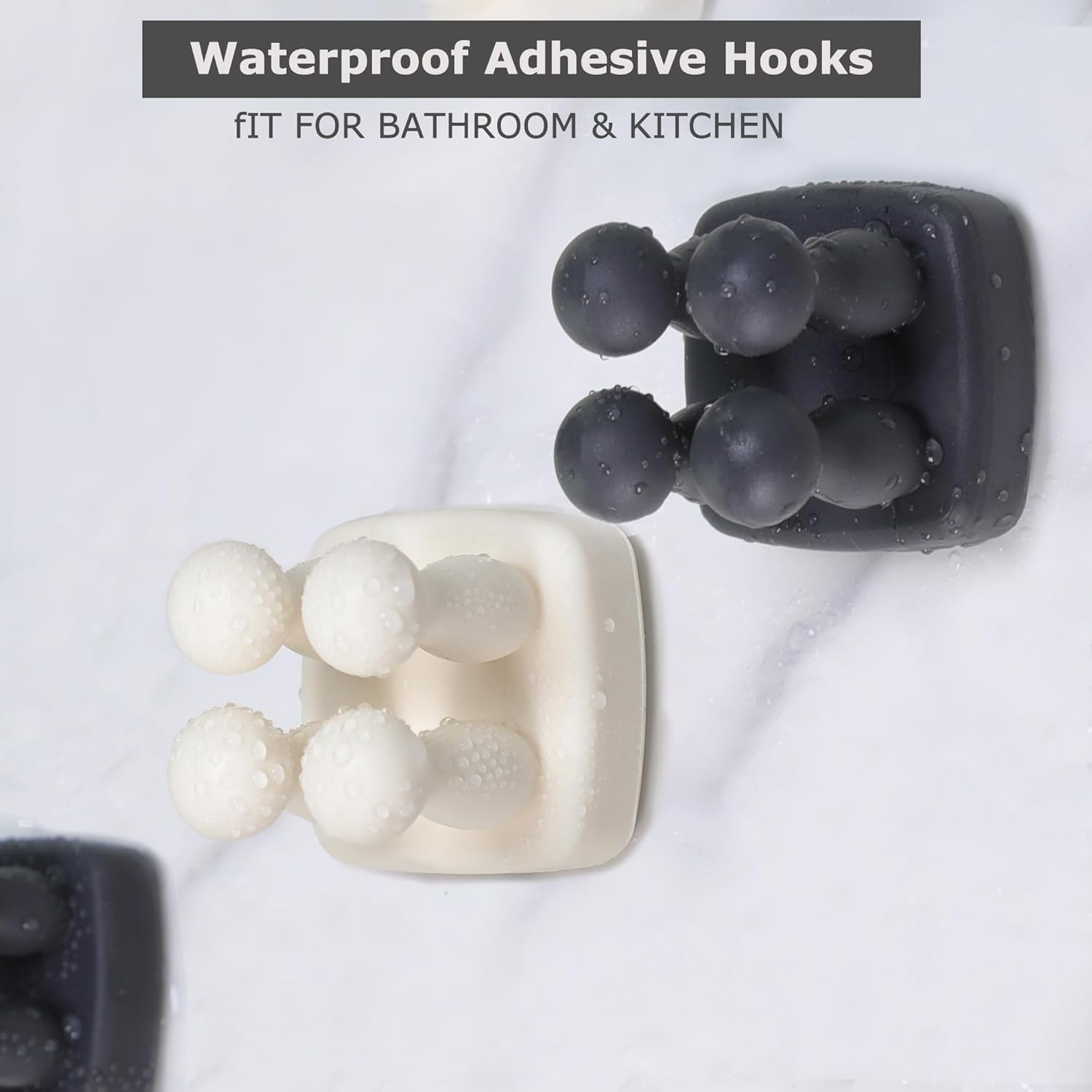Silicone Toothbrh Holder Multi-Function Hook Waterproof self Adhesive Single Toothbrh Hook Plug Holder for Wall for Hanging Bathroom Kitchen Living Room Office Square-Cream