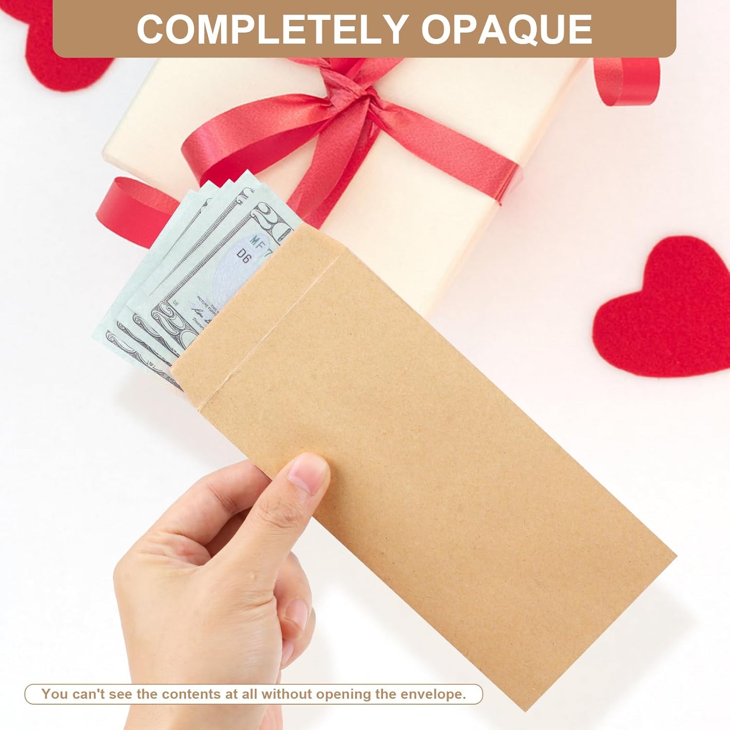120 PCS Money Envelopes for Cash Kraft Paper, 6.5”x3.2” Small Cash Envelopes for Self-Adhesive, Money Saving Challenge Coin Envelopes for Coin, Check, Budget, Small Item Organizer