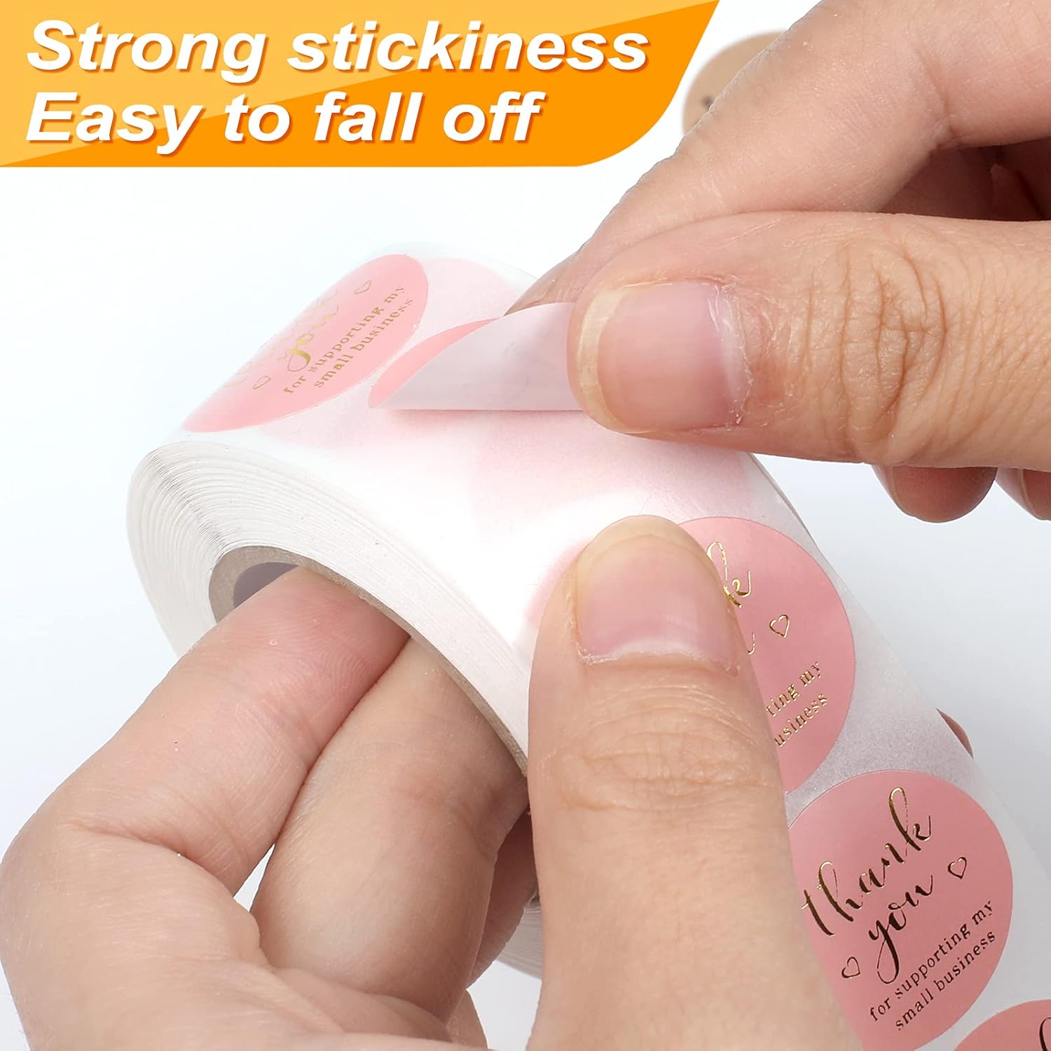 Thank You Round Stickers for Supporting My Small Biness Adhesive Labels, 3-Color, 1inch 2000Pcs, 4 Rolls, Each roll 500Pcs