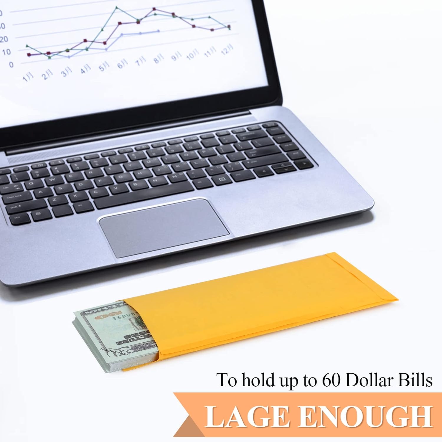 Cash Envelopes-120 Envelopes Money Saving Challenge, 3.2x6.6inch Money Envelopes for Cash, Brown Kraft Paper Money Saving Envelopes, Cash Envelopes for Budgeting, Coins, Checks, Gift Cards & Tickets
