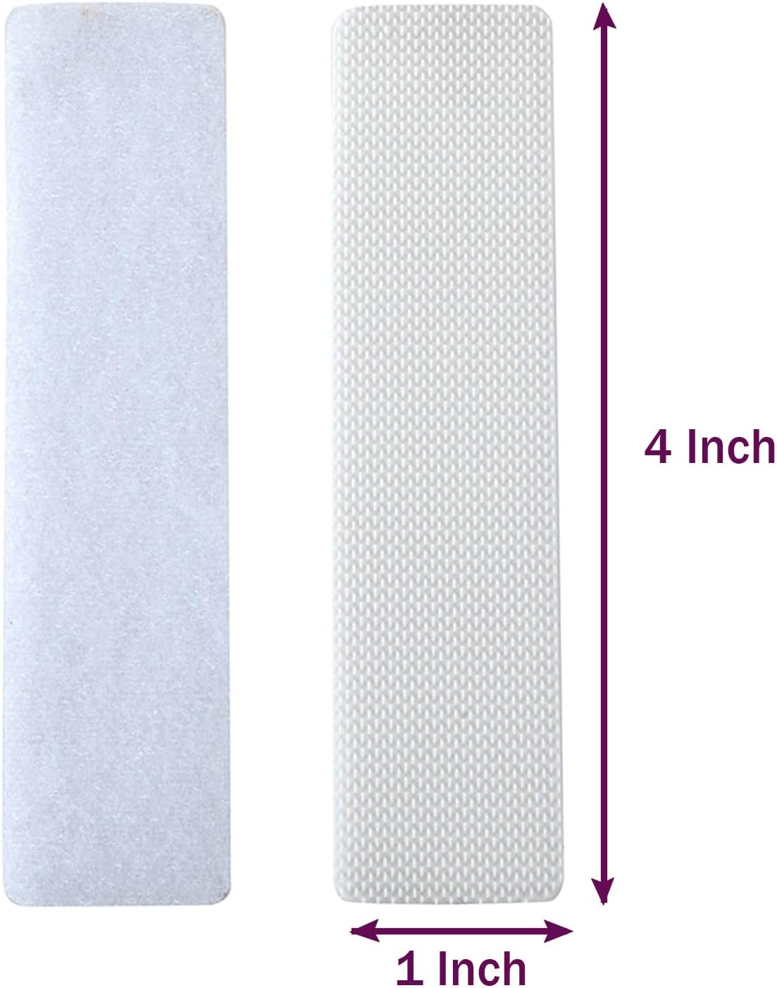 24 Sets 1x4 Inch Hook and Loop Strips with Adhesive Self Adhesive Fasteners Mounting Tape for Home or Office e - Instead of Holes and Screws, White