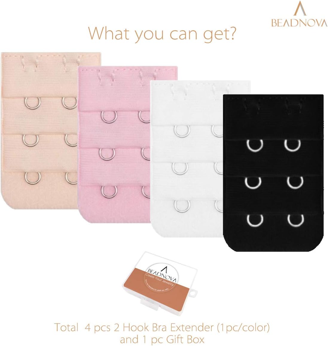 Bra Extender 2 Hook Bra Back Clips Bra Strap Extender Bra Clasp 4pcs