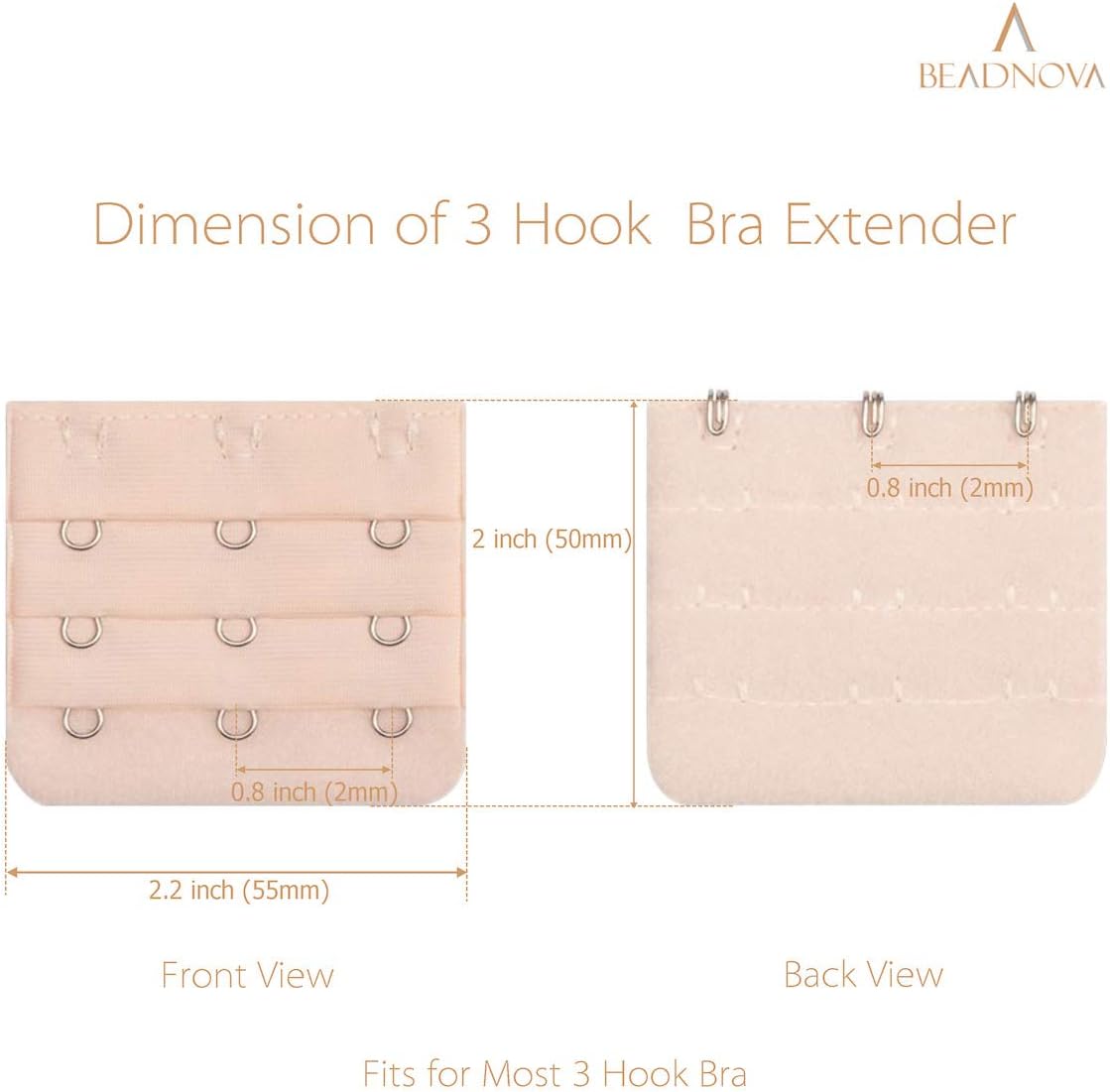 Bra Extender 3 Hook Bra Back Clips Bra Strap Extender Bra Clasp 4pcs