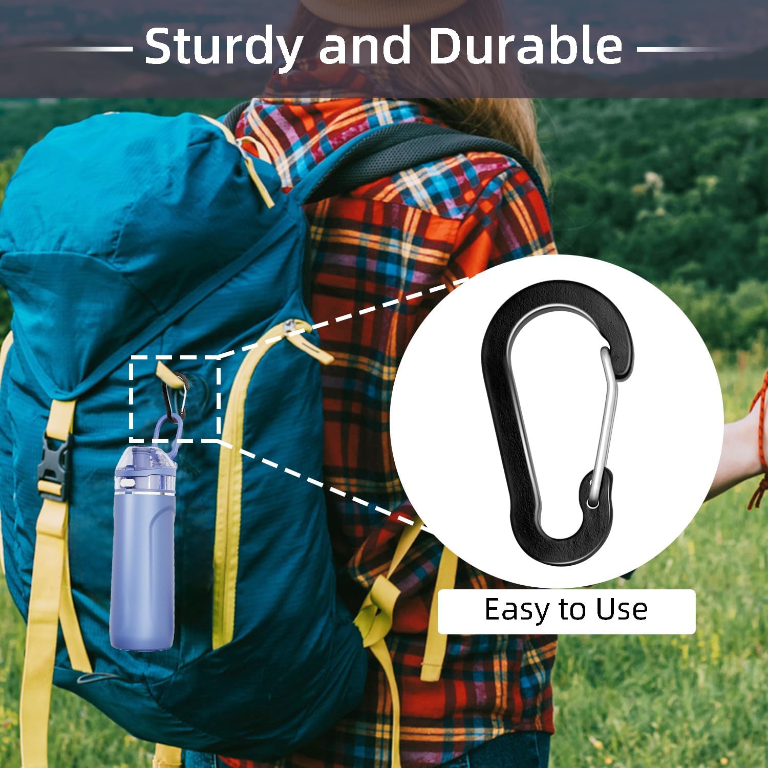 6pcs Aluminum Small Carabiner Clip, 2 Inch Carabiner Keychain Clasp Spring D Ring for Hanging Home KeyRings Hook Paracord Lanyard Keychain Pet Collar Hiking Camping Fishing Accessories Assorted