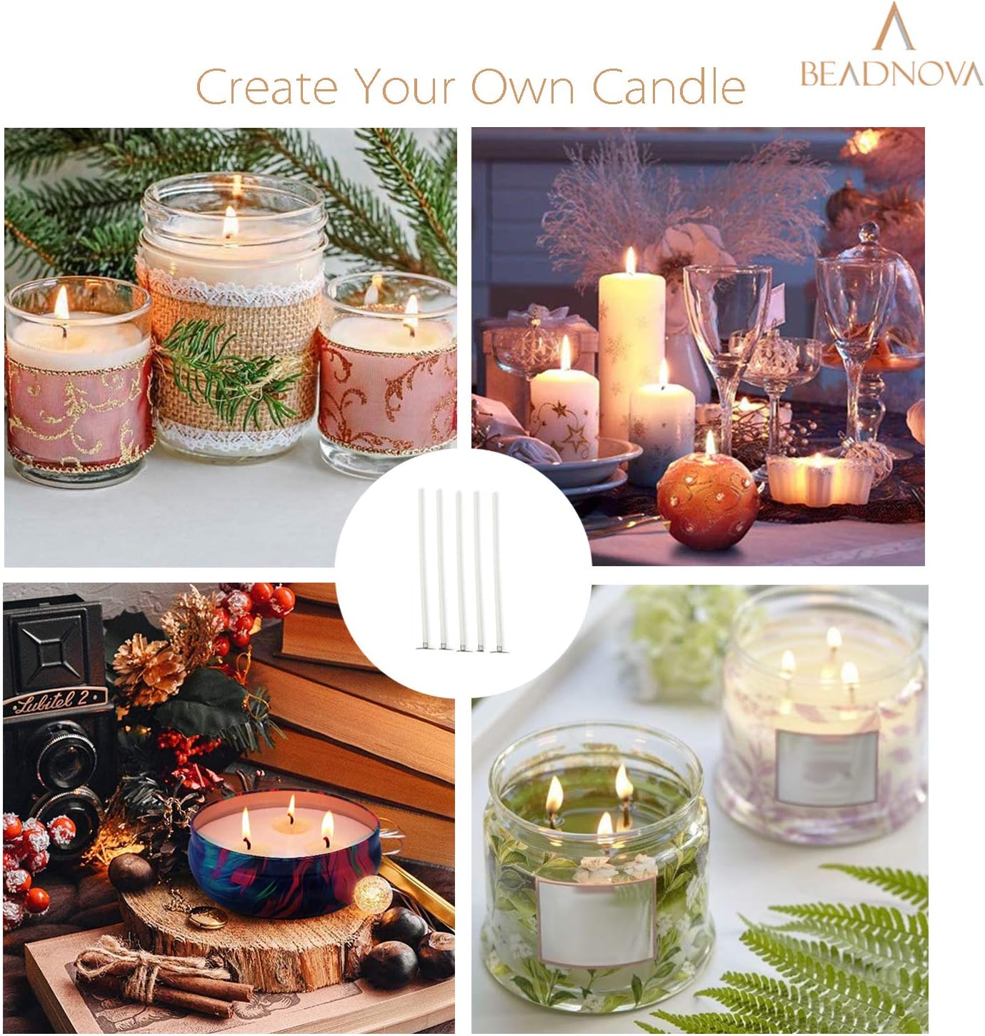 Candle Cotton Wicks 4 Inch 150pcs Short Candle Making Wicks for Making DIY