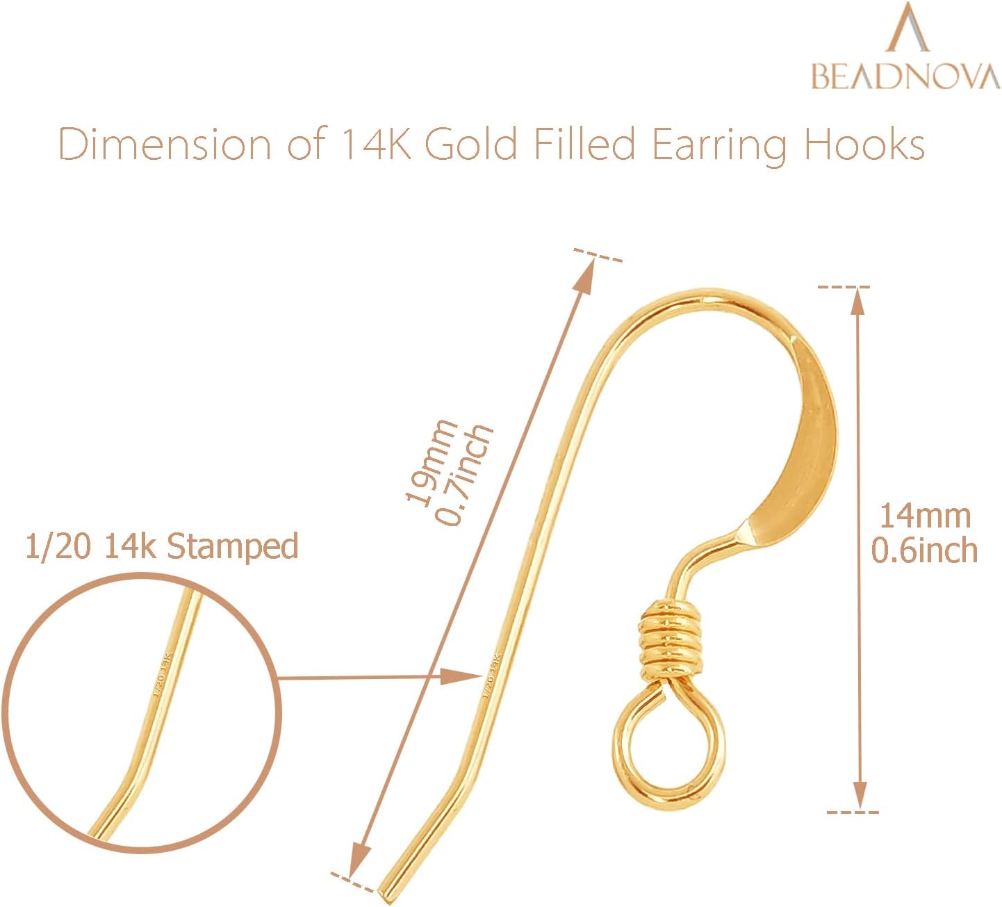 Earring Hooks 4pcs 14k Gold Filled Earring Kits with Rubber Backs Ear Wire Hook for Jewelry Making DIY Ear Post Supplies 4pcs Earwires and 4 pcs Backs