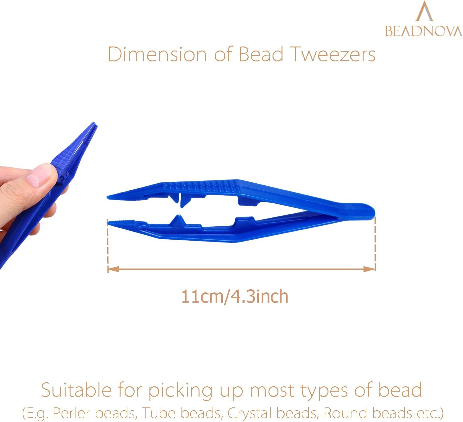 Bead Tweezers Plastic Forceps Craft Tweezer for DIY Craft Jewelry Making Family School Beading Project Assorted Colors, 5 Pcs