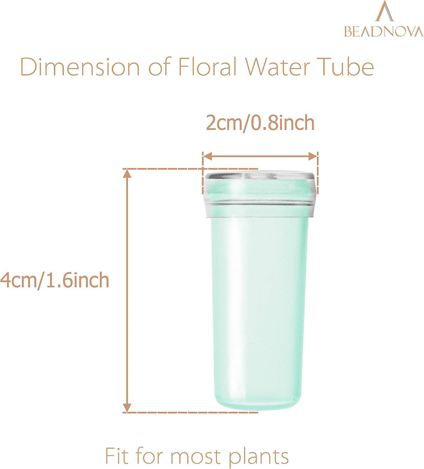 Floral Water Tubes 1.6 Inch Plastic Water Tubes for Floral Flower Vials with Caps for Flower Arrangement Decoration Green, 20 Pcs