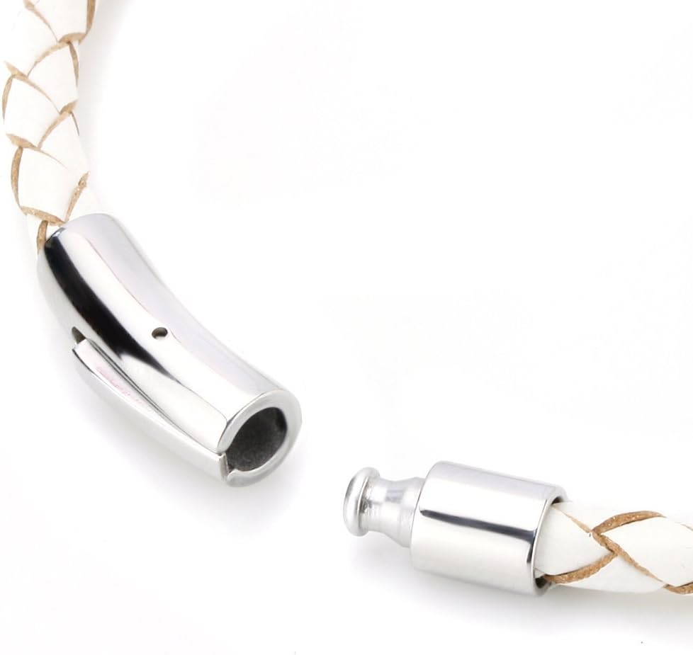 Cord Ends for Jewelry Making Leather End Caps Steel Clasp for Necklace Bracelet 2pcs / Pack, 3mm Round Cord