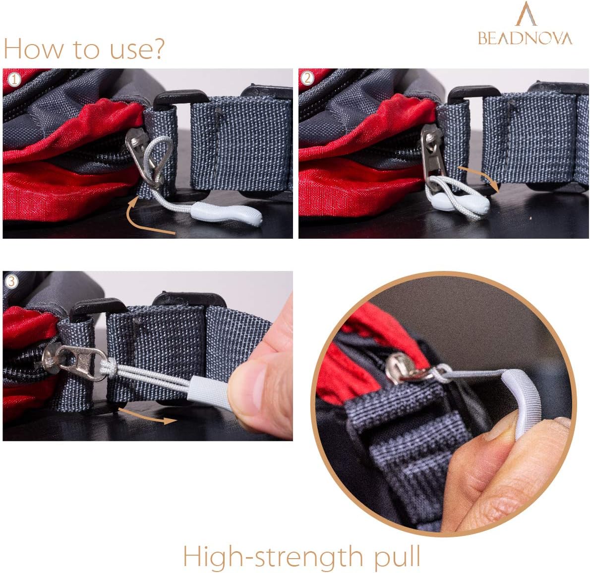 Durable Zipper Pull Zip Tab Zipper Tag Cord Pull Extension for Handbag Purse Backpack Jacket Bags Coat Boots Black, 10 PCS