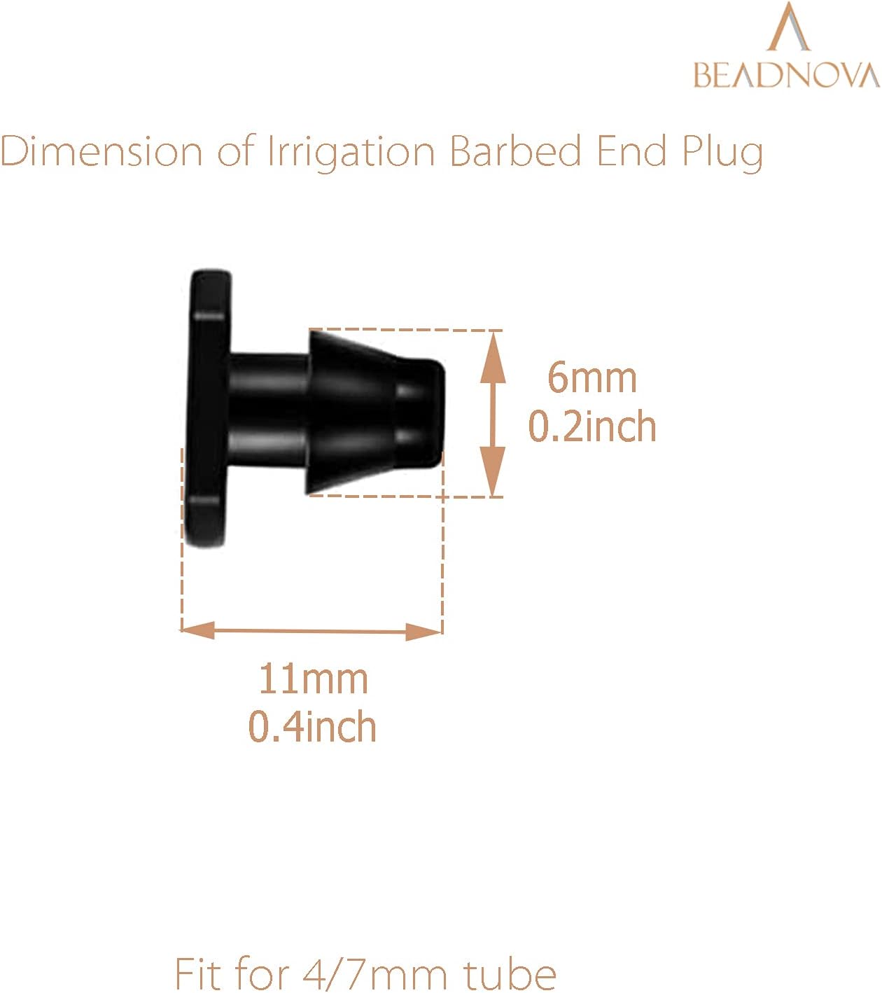 Drip Irrigation Connectors 30 Pcs 1/4 Inch Barbed Drip Line Plugs End Plugs Irrigation Connectors for 1/4 Inch Tubing Water Tubing Gardening Supplies 30pcs