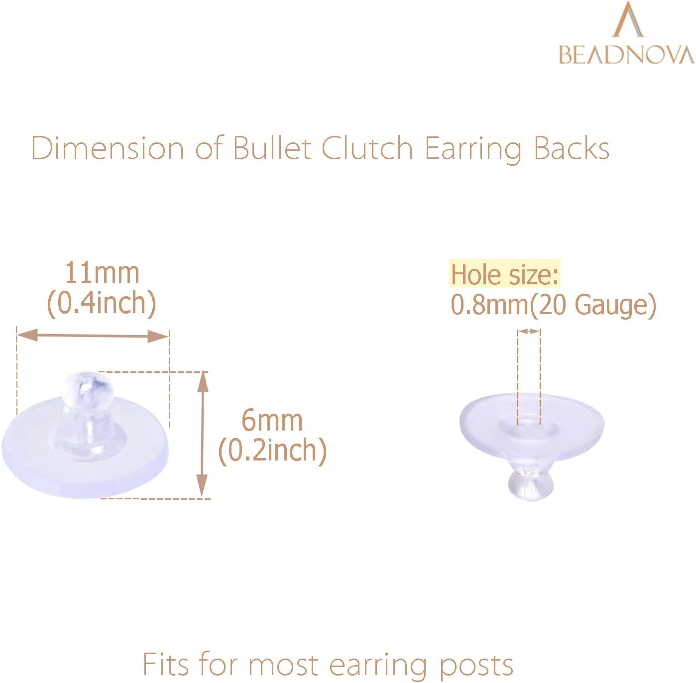 Earring Backs for Studs 240pcs Earring Backings Stoppers Pierced Ear Backings Clear Rubber Bullet Clutch Plastic Locking Ear Backs for Posts