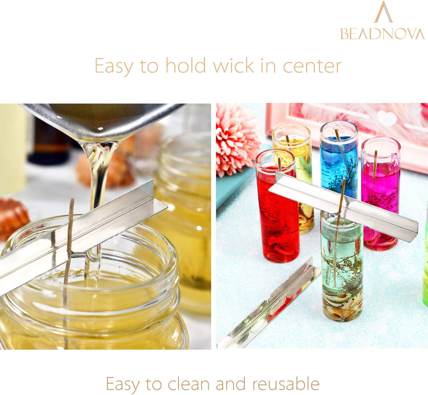 Candle Wick Holders Metal Wick Bar Centering Device Centering Tool Holder for Candle Making 10 Pcs