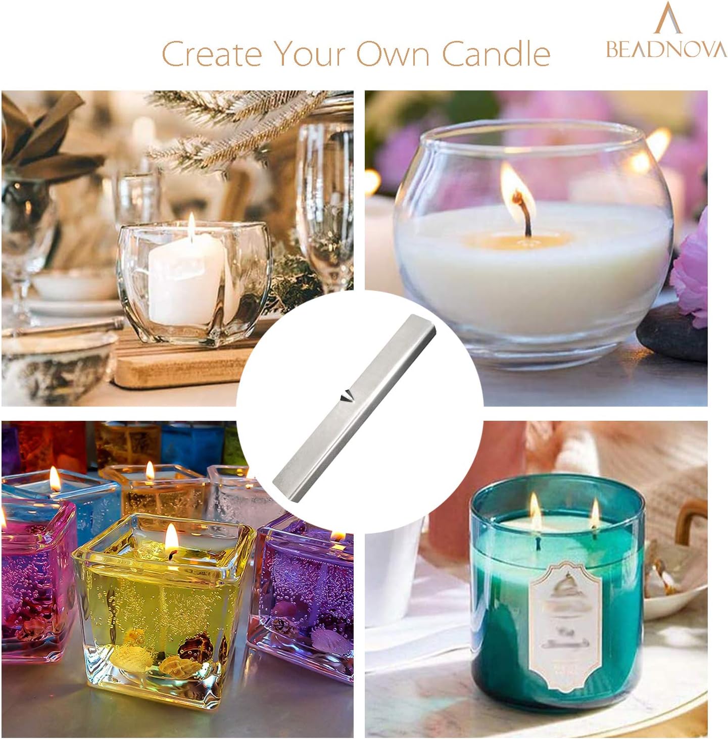 Candle Wick Holders Metal Wick Bar Centering Device Centering Tool Holder for Candle Making 10 Pcs