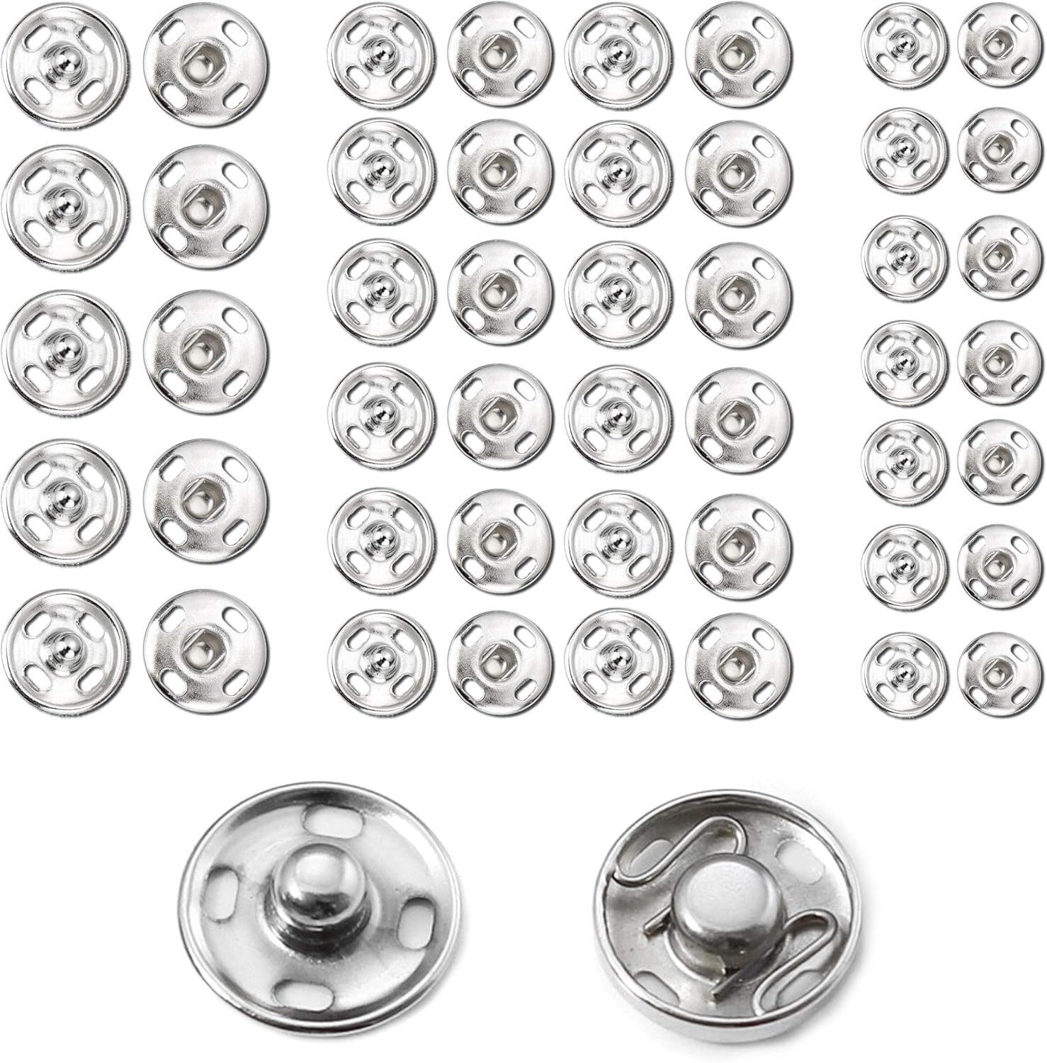 Snaps Buttons for Sewing Leather Snaps Button Press Sewing Tools Fastener Tools for Clothes 106 Sets, 3 Sizes