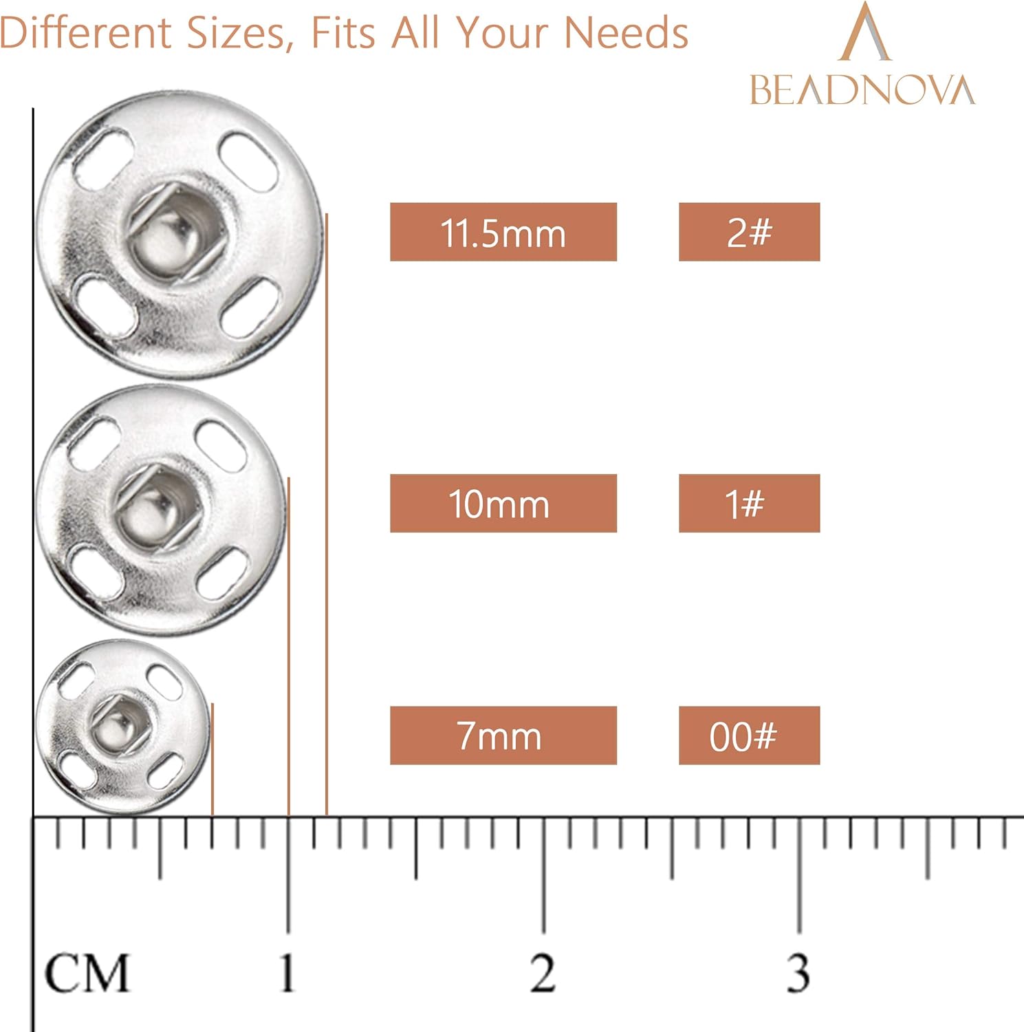 Snaps Buttons for Sewing Leather Snaps Button Press Sewing Tools Fastener Tools for Clothes 106 Sets, 3 Sizes