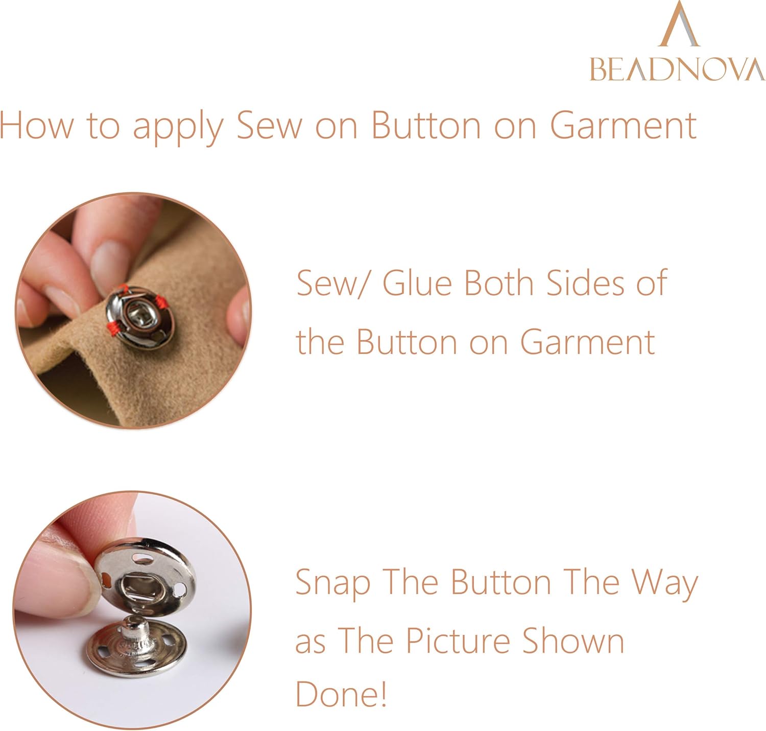 Snaps Buttons for Sewing Leather Snaps Button Press Sewing Tools Fastener Tools for Clothes 106 Sets, 3 Sizes