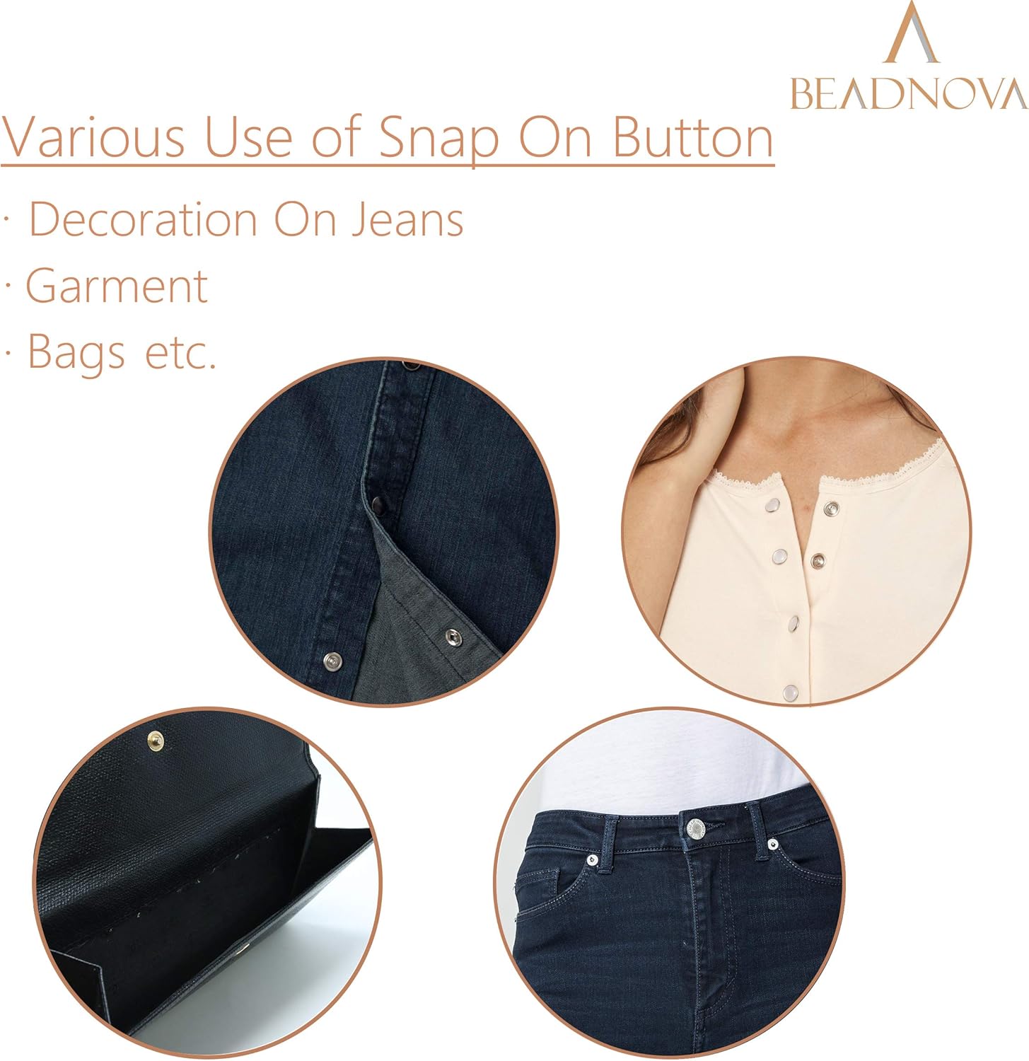 Snaps Buttons for Sewing Leather Snaps Button Press Sewing Tools Fastener Tools for Clothes 106 Sets, 3 Sizes