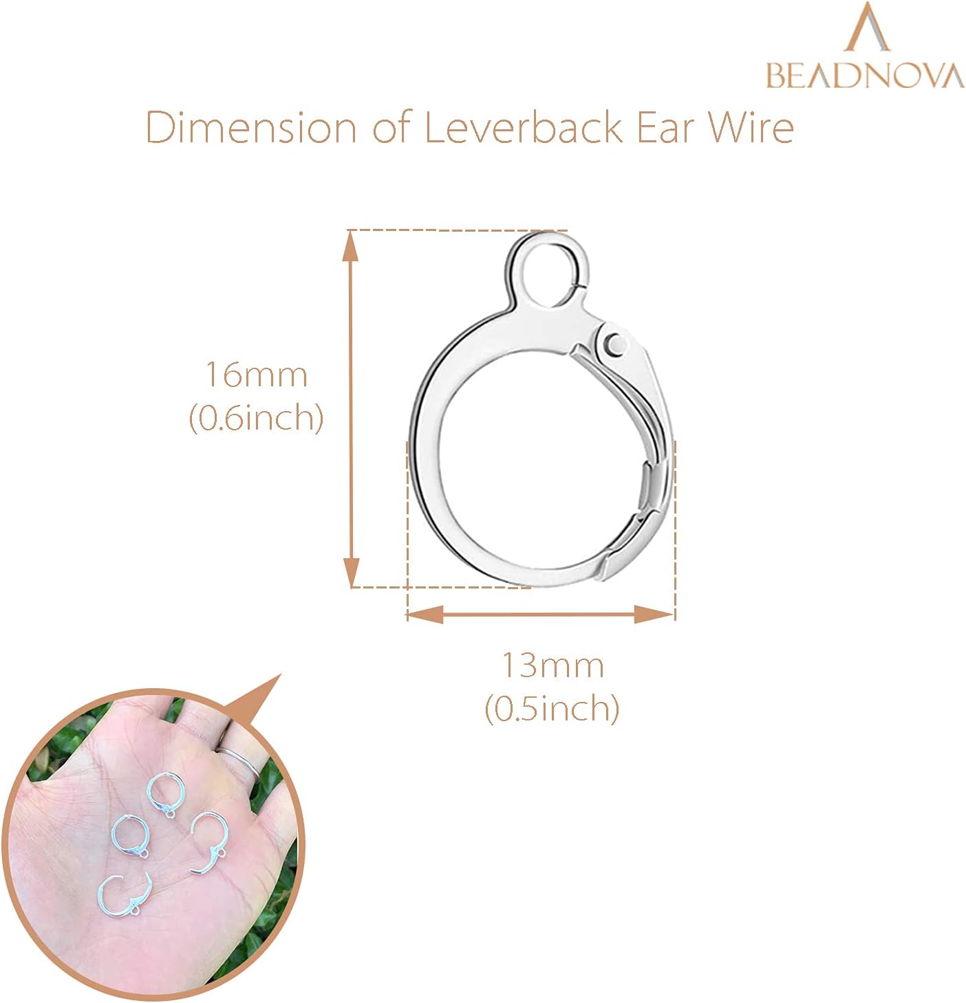 Leverback Earring Hooks 60pcs French Ear Wire Lever Back Earwire for Jewelry Making Crafting Silver