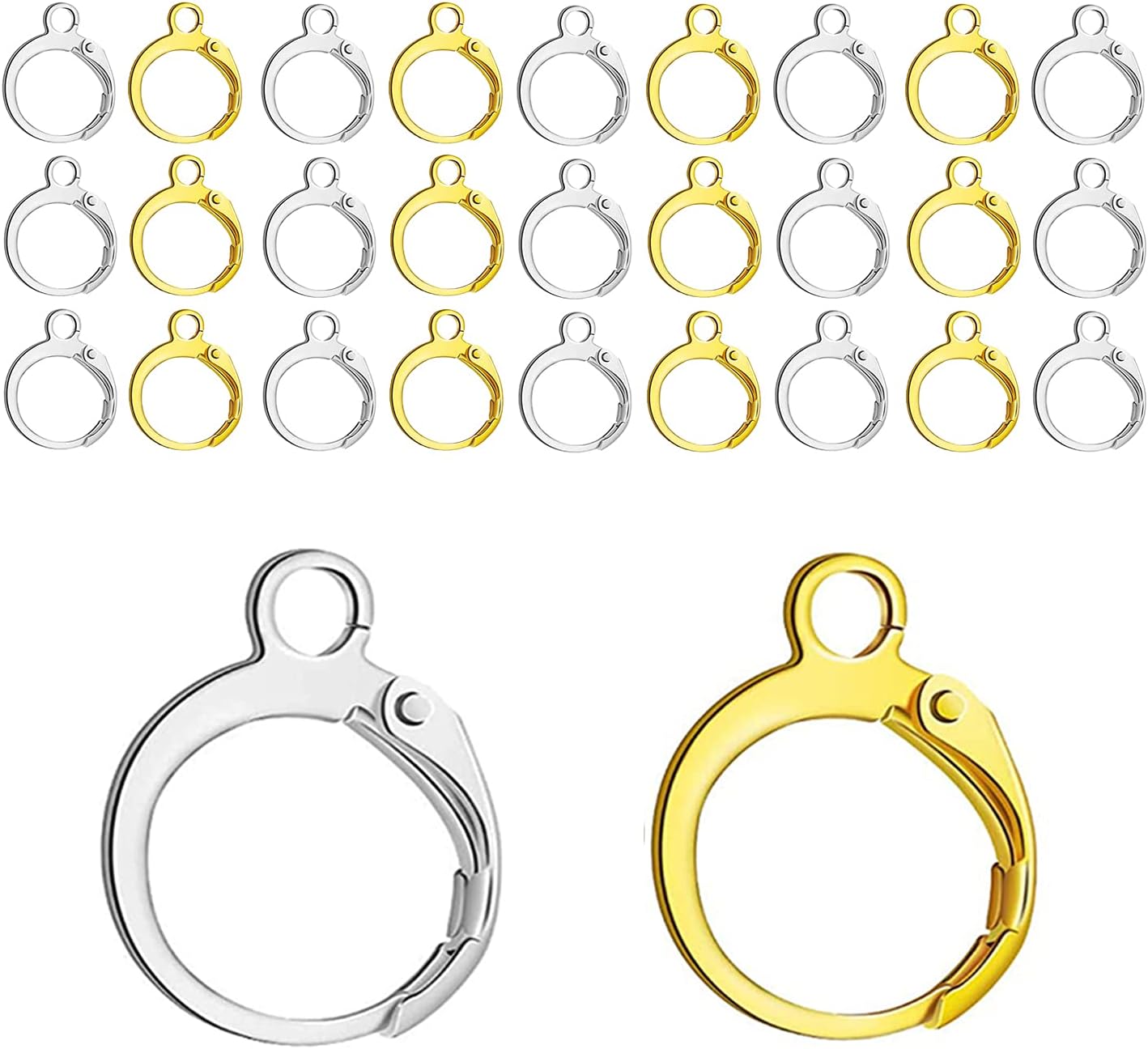 Leverback Earring Hooks 80pcs French Ear Wire Lever Back Earwire for Jewelry Making Crafting Gold and Silver