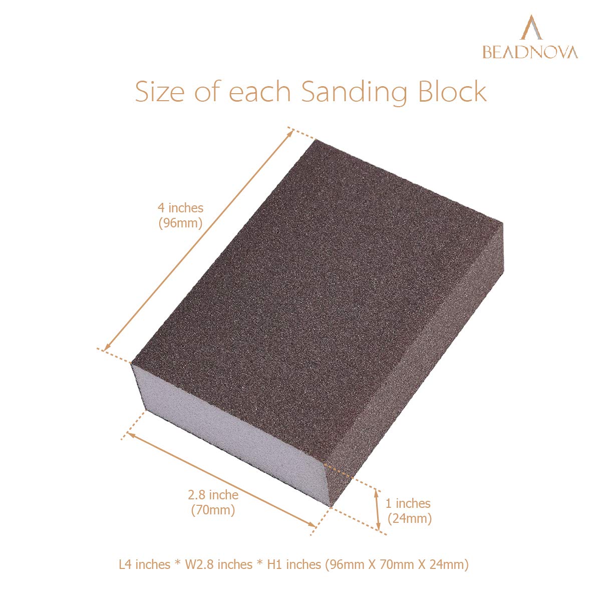 Sanding Sponge Sand Block Coarse/Medium/Fine/Superfine Assorted Dry Wet Sanding Blocks for Wood Wall Home Pack of 4, 4 Grit