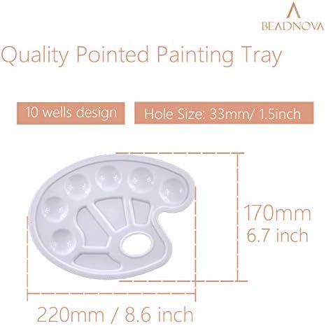 BEADNVOA Paint Tray Palette Paint Pallet with Thumb Hole Model Painter Tray for Kids Artists Painters 3 pcs, for Acrylic, Oil, Watercolor