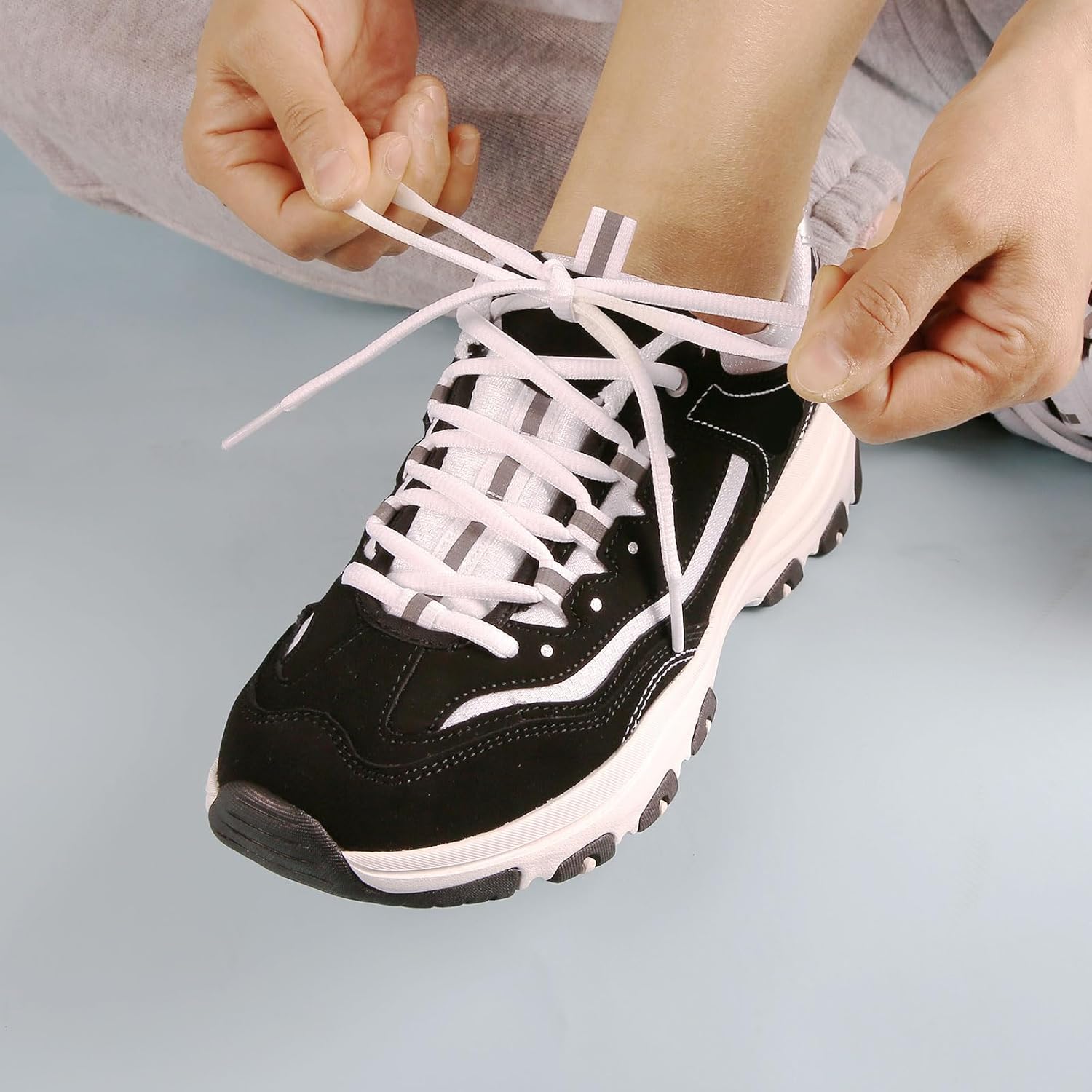 3 Pair Oval Shoe Laces,Shoelaces for Sneakers, Half Round 1/4" Athletic Shoelace for Sport/Running Shoes Boot Strings