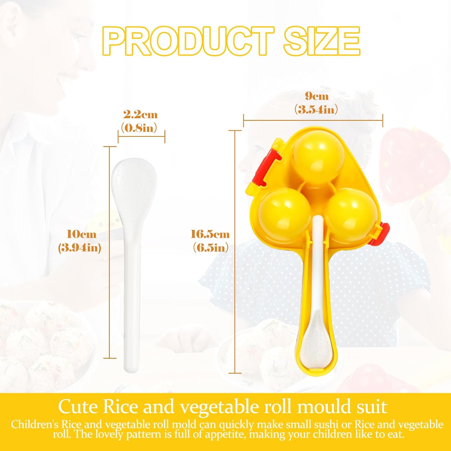 Rice Ball Mold, Upgraded Rice Ball Shaker, Onigiri Rice Ball Maker Molds for Kids, DIY Mini Shi Maker Mold