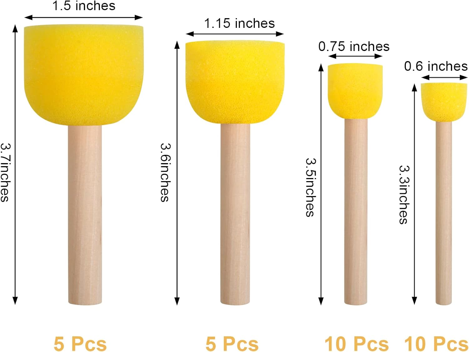 30 Pcs Round Sponges Brh Set, Round Sponge Brhes for Painting, Paint Sponges for Acrylic, Painting Tools for Kids Arts and Crafts 4 Sizes