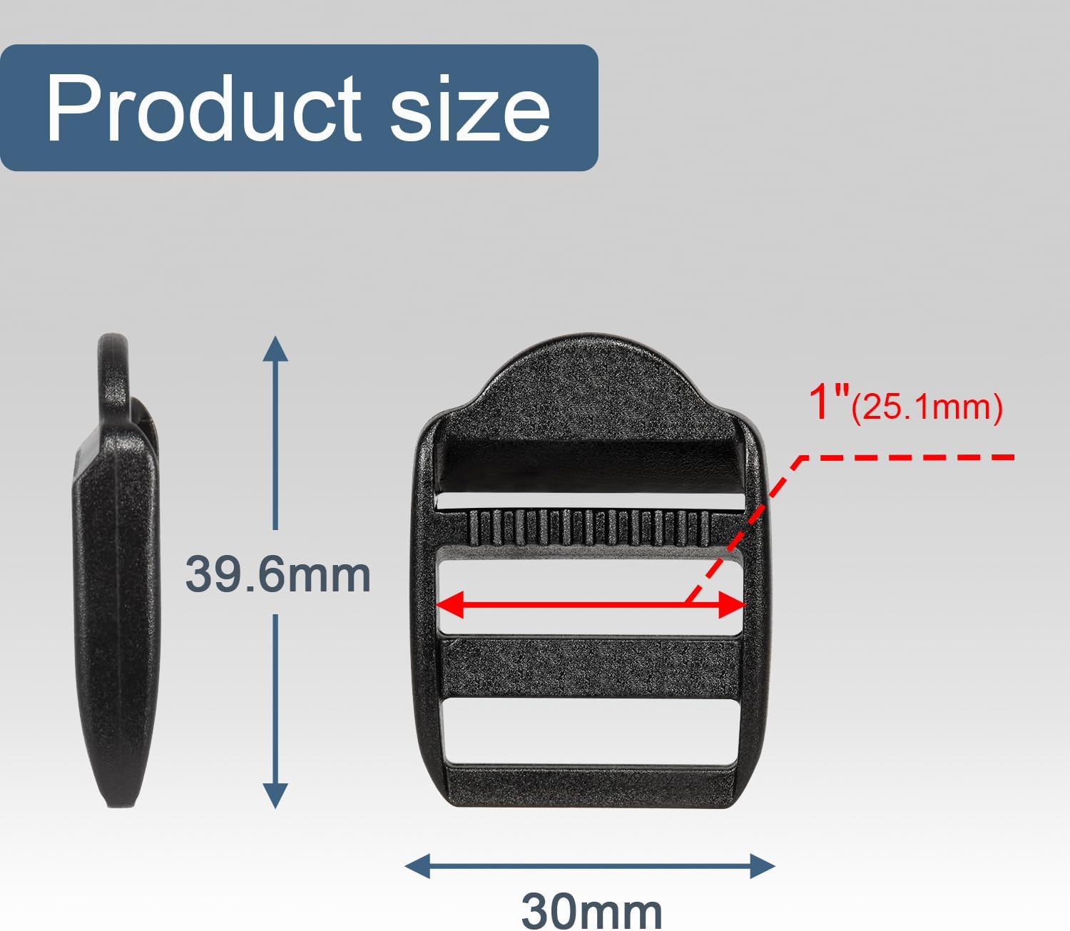 CooBigo 12 Pack Plastic Ladder Lock Buckles, 1" Ladder Slider Buckle for Backpack Strap Nylon Webbing Clip Replacement, Outdoor Camping Gear Sleeping Bag Tent Tie Down Strap Accessories Black